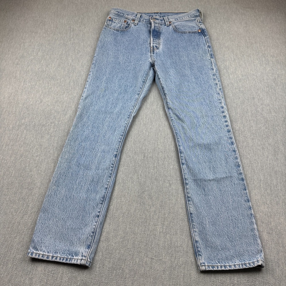 Levi's 501 Jeans Womens 28x30 Original Fit Denim Straight Leg Light Wash Classic